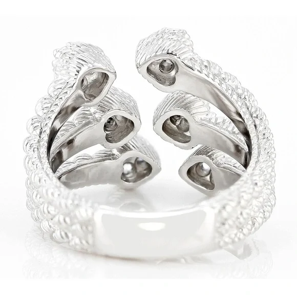 Judith Ripka Silver CZ Cluster Ring - Picture 5 of 13